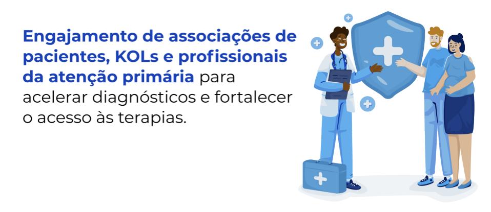 Engajamento de associações de pacientes, KOLs e profissionais da atenção primária é importante para acelerar diagnósticos e fortalecer o acesso às terapias.